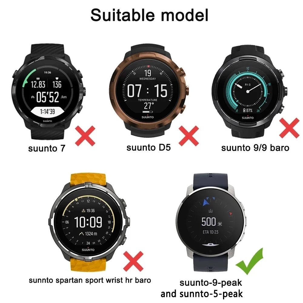 Original 22mm Silicone Strap Compatible With Suunto 5 Peak Multicolor Translucent Watchband For Suunto 9 Peak Wristband Bracelet