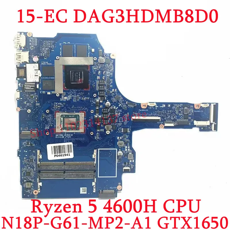 Imagem -02 - Motherboard Portátil para hp Cpu Mainboard 100 Completo Testado Funcionando Bem Dag3hdmb8d0 r5 4600h r7 4800h Gtx1650 Gtx1650ti