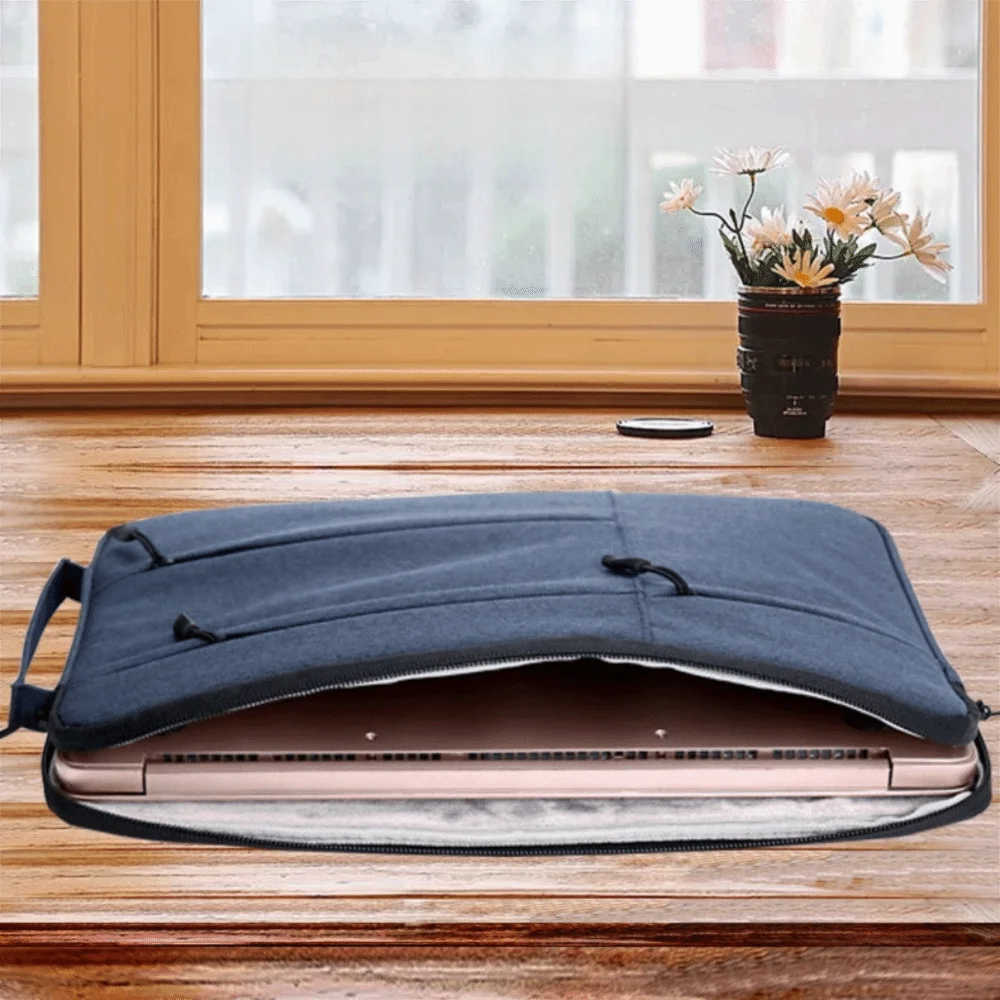 

Waterproof 14 Inch Laptop Sleeve Shock-resistant Flannel Lining Laptop Handbag Case Oxford Cloth Wear-resistant Laptop Bag