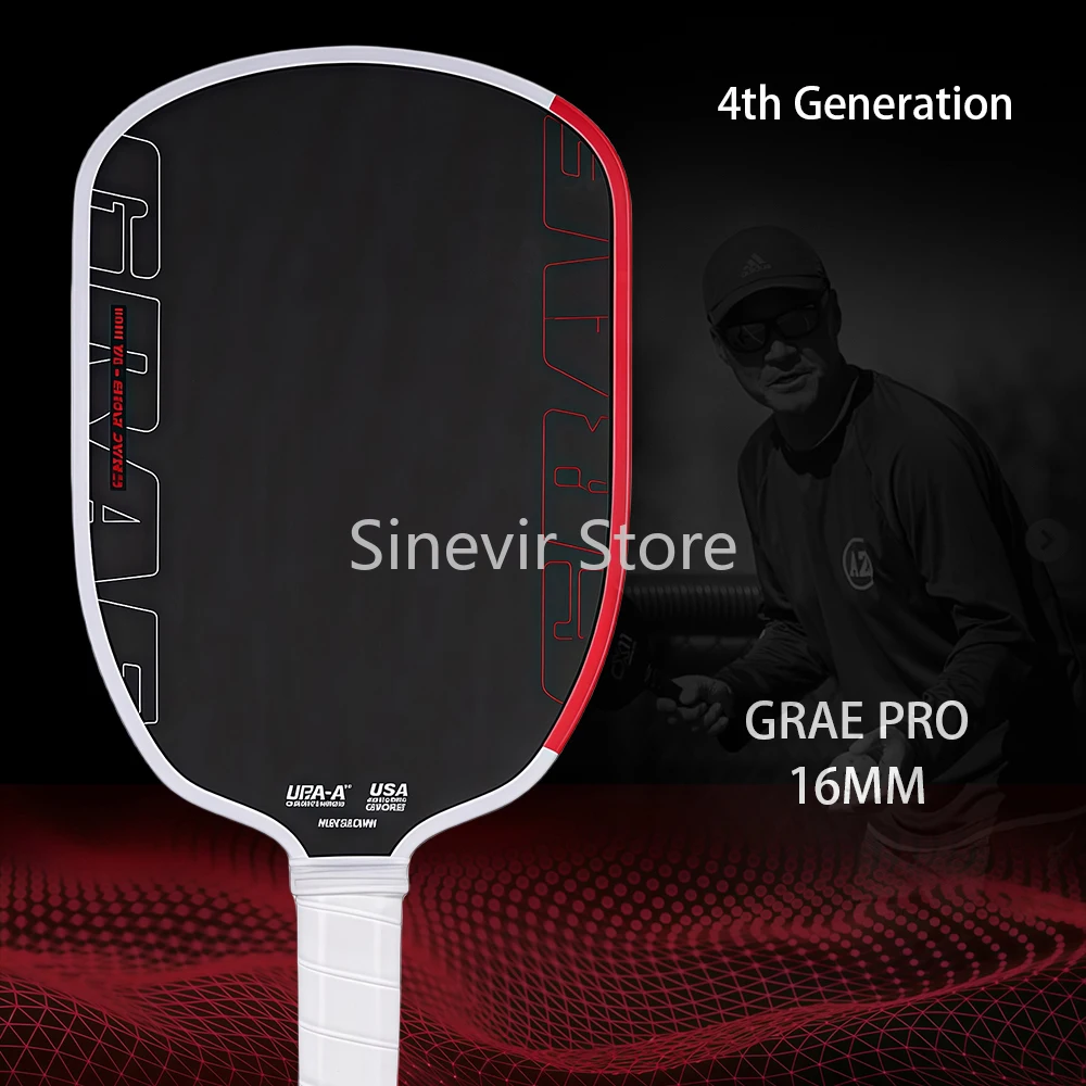 Graf Pro IV 16 мм T700 Лопатка для пиклбола из углеродного волокна, сердечник из пенопласта TFP горячего прессования Gen 4, одобрено USAPA, амортизация
