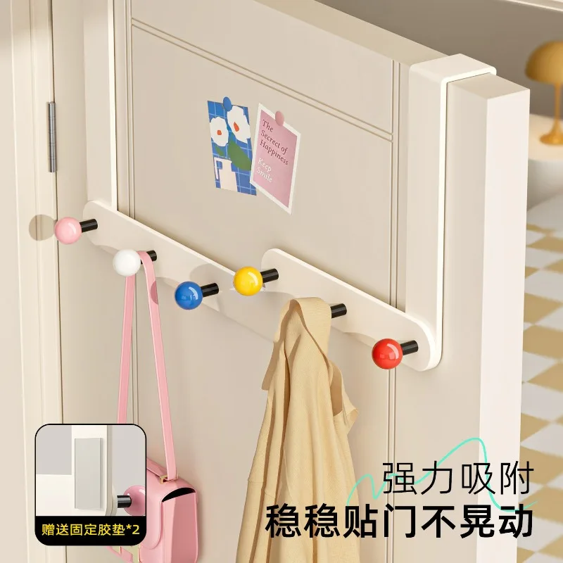 No punching of the hook behind the door, hanging hanger bedroom, clothes bag storage rack