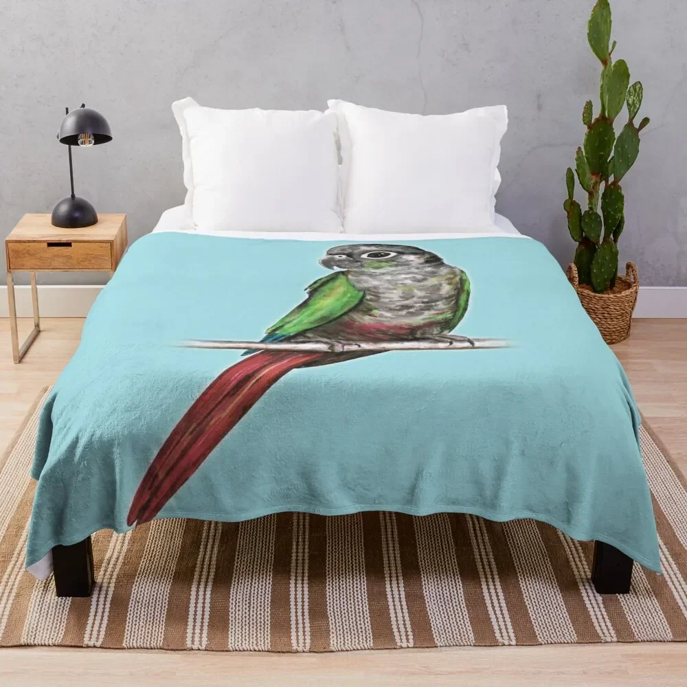 Green-cheeked conure Throw Blanket Blankets For Sofas Hairy Stuffeds Cute Plaid Blankets