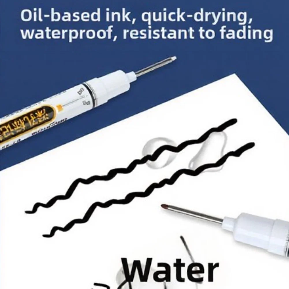 Long Tip Marker Set for Industrial Marking Tasks Capless Design Ensures Longevity Fast-Drying Waterproof Ink 4 Colors