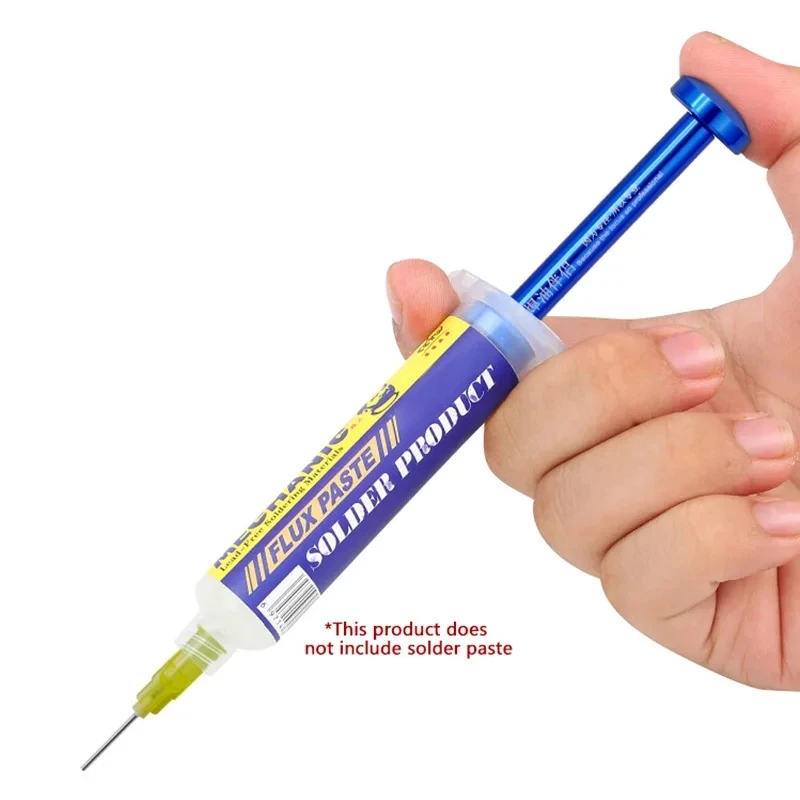 1Piece Aluminum Alloy BGA Solder Booster Paste Flux Propulsion Welding Soldering Oil Pusher UV Solder Mask Ink + 3pcs Needles
