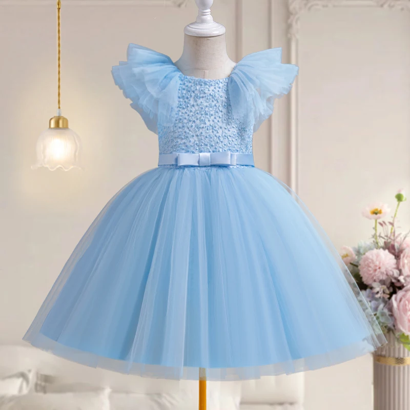 Prinses Jurk Voor Baby Meisjes 3-8 Jaar Elegante Avondjurk Baljurk Kids Meisje Zwarte Verjaardag Prom Jurk bruiloft Witte Doek