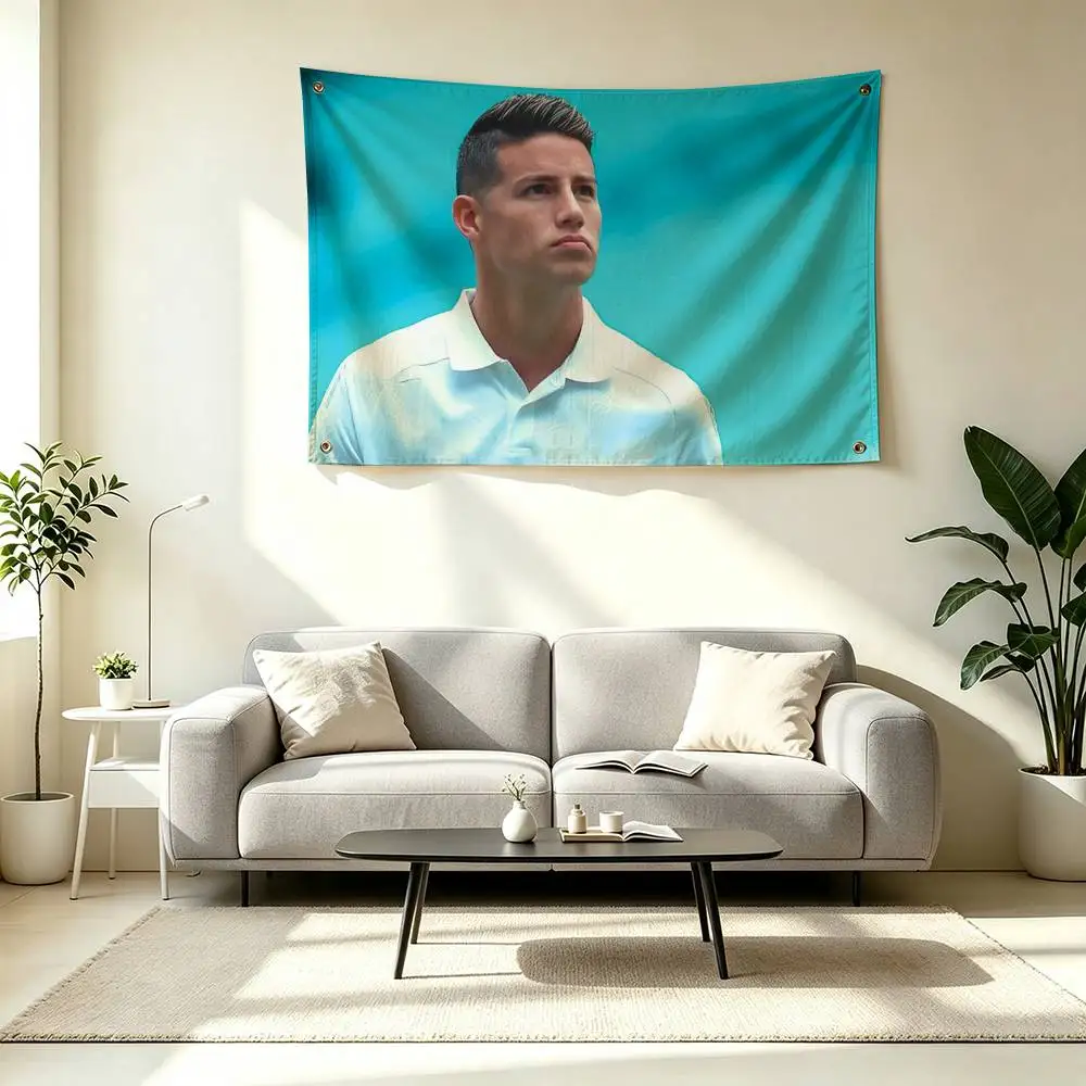 J-James Rodriguez Football Player Flags Wall Hanging Tapestry Outdoor Garage Room Decorative flag Background Blanket
