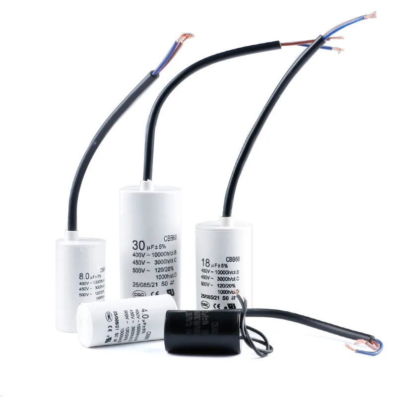 Start capacitor CBB60 2UF 4UF 5UF 8UF 10UF 12UF 15UF 20UF 80UF household water pump capacitance