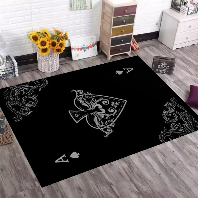 New Poker Card Printed Carpet Non-slip Multi Function carpet Living Room Rugs Entrance Floor mat Home Hallway Home Decor