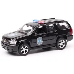 Welly 1/36 Scale 2008 Chevrolet Tahoe US Police Metal Car Chevy Model Diecast Pull Back Vehicles Toy Replicas Miniatures Black