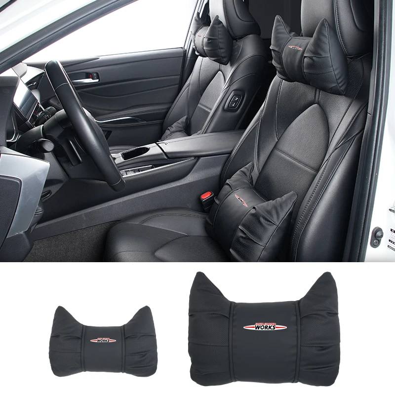 

Car Seat Headrest Lumbar Support Waist Cushion Neck Pillow Accessories For MINI WORKS Cooper F55 F56 R60 R59 R58 R57 R56 R55 R53