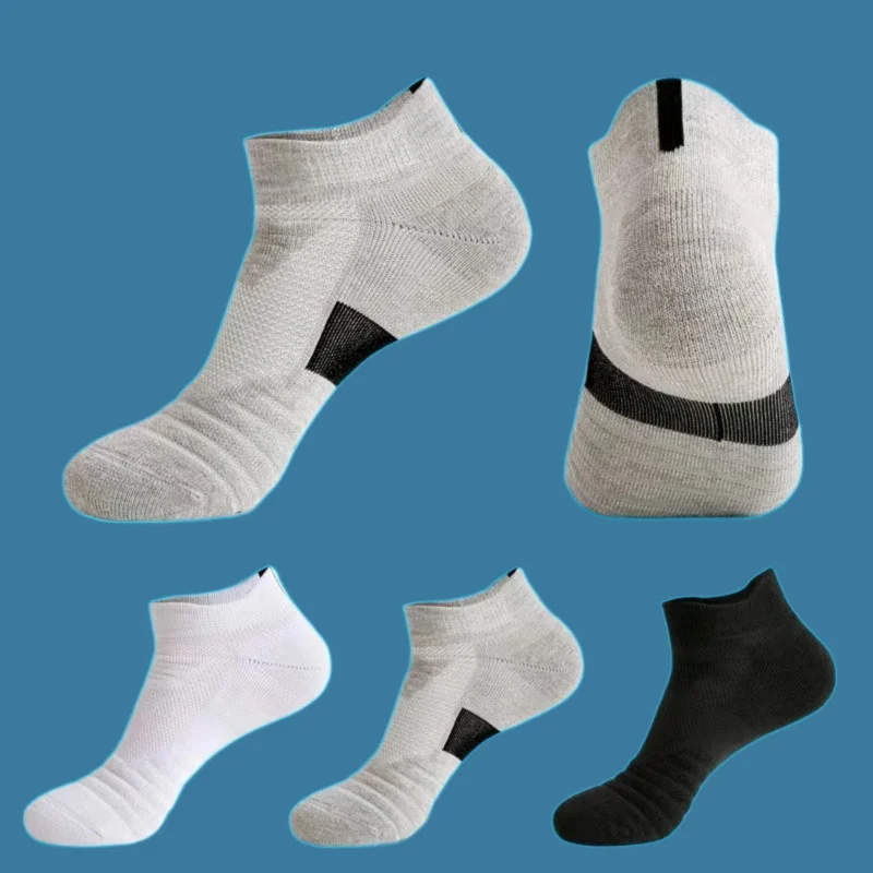 

5/10 Pairs Sports Matching Cotton Socks Sports Waist Men's High Quality Mesh Men's Socks Anti Slip Breathable Casual Boat Socks