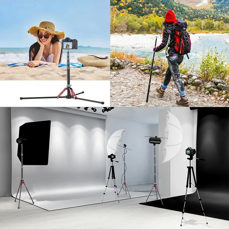 Ulanzi MT-49 1.9M Carbon Fiber Lighting Stand Portable Tripod Photography Light Stand for LED Light Flash Softbox Travel Monopod