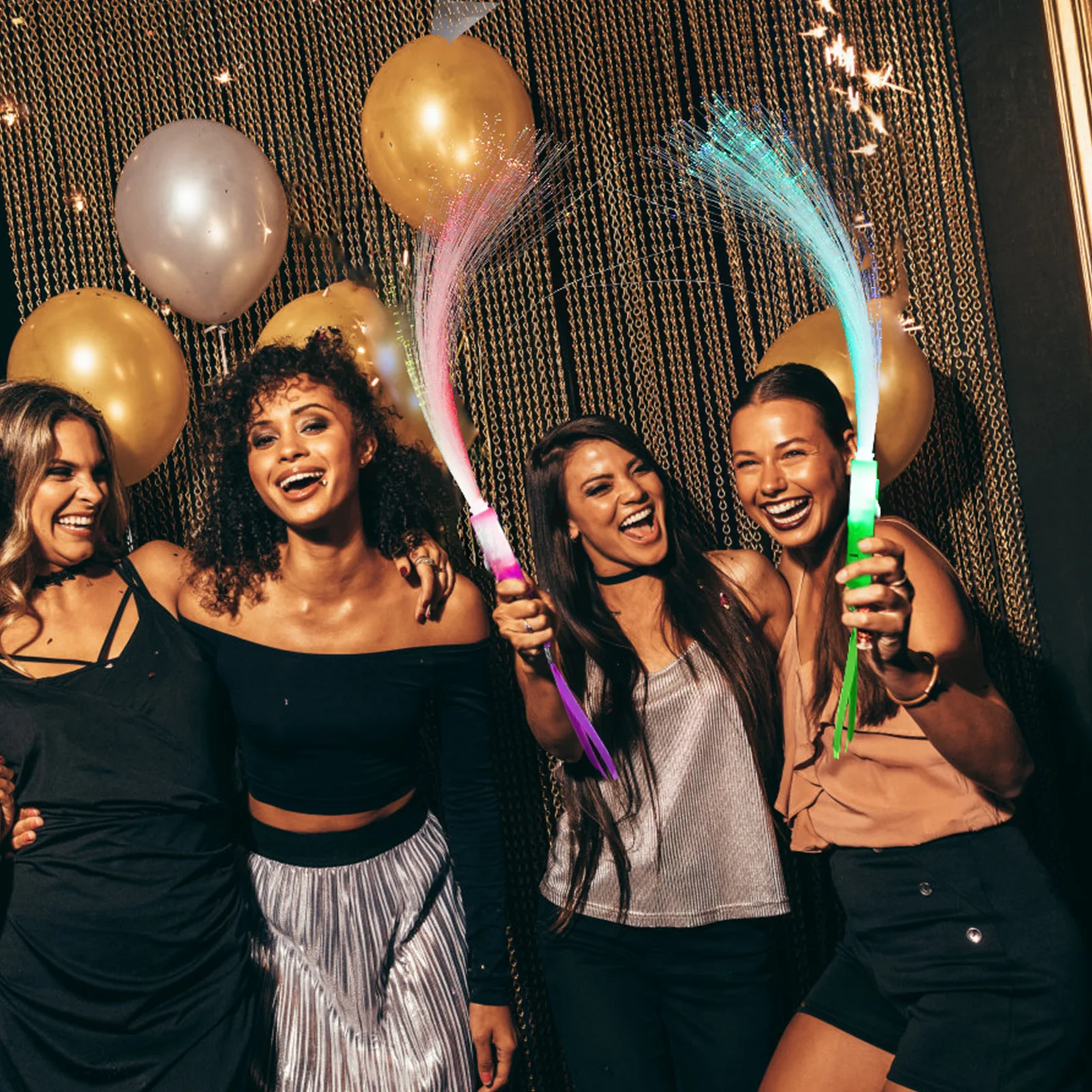 

12 шт. светящиеся палочки, свадебные светодиодные волоконно-оптические палочки для вечеринок, мигающий свет волокна