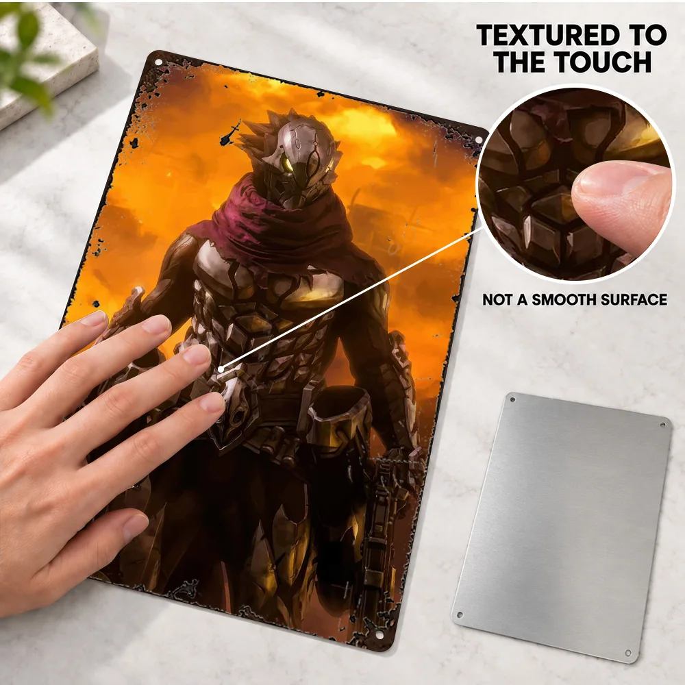 Darksiders Guns Aluminum Poster Customized Metal Sign Cinematic Digital Illustration Wall Art For Bedroom Video Game Fan Gift