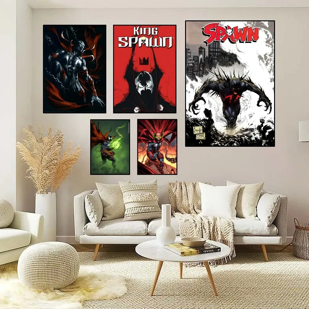 S-Spawn Todd Mcfarlane Comic  Poster Fancy Wall Sticker for Living Room Bar Vintage Decorative Painting Middle