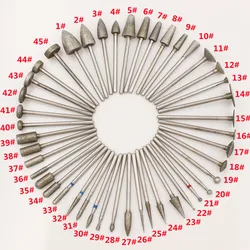 10 pçs/caixa diamante prego broca para manicure cortador dental diamante moagem polonês 2.35mm shank burs laboratório polidor