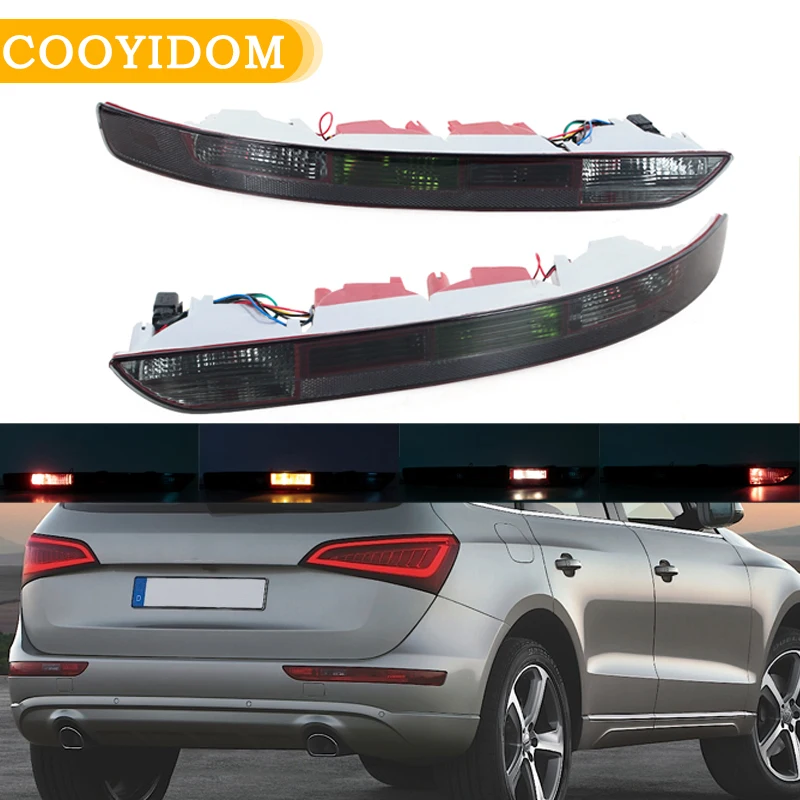 Car Rear Bumper Stop Brake Light For Audi Q5 2009 2010 2011 2012 2013 2014 2015-2017 Tail Turn Signal Lamps 8R0945095 8R0945096