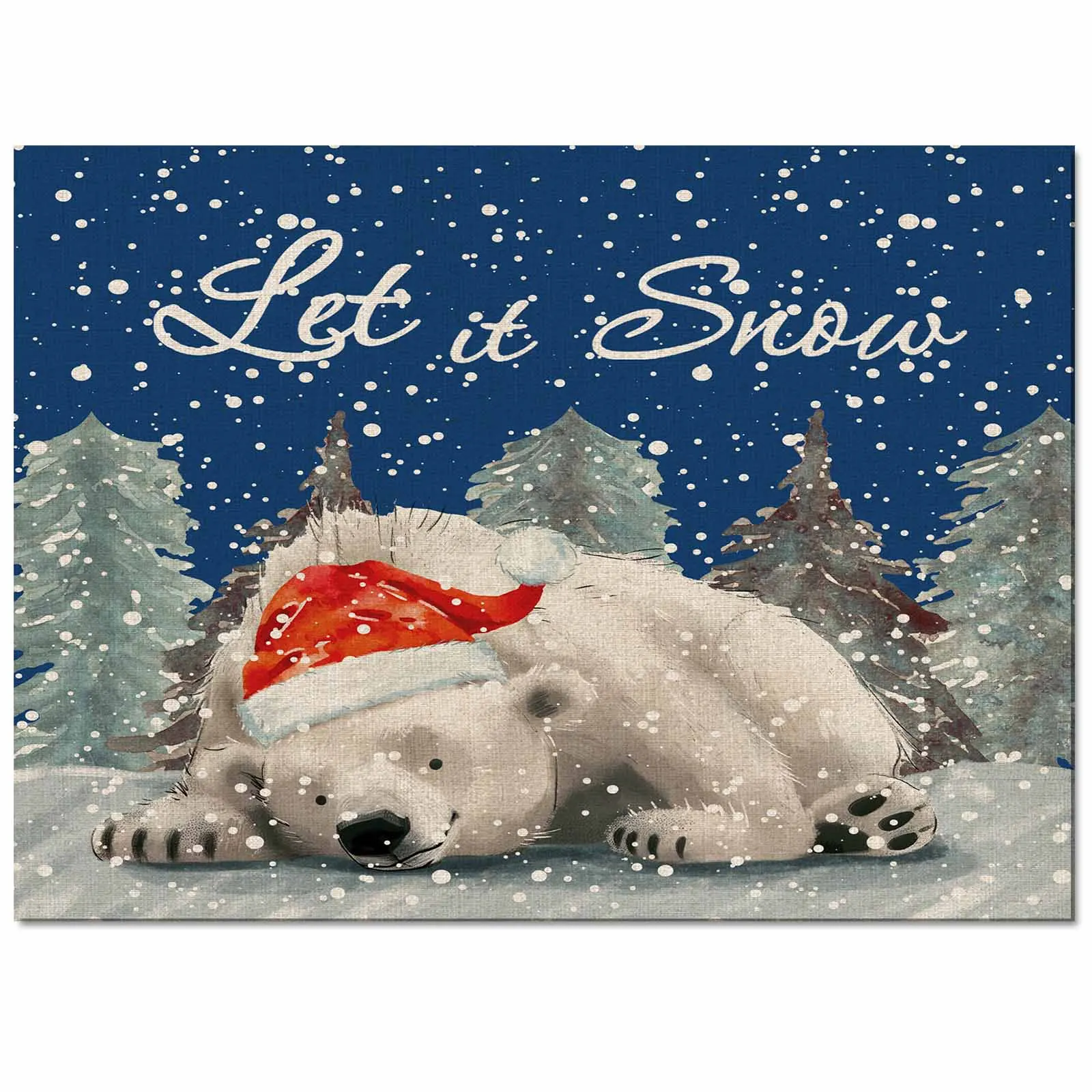 Christmas Snowflake Bear Living Room Floor Mat Children's Room Bedroom Bedside Carpet Kitchen Door Mat