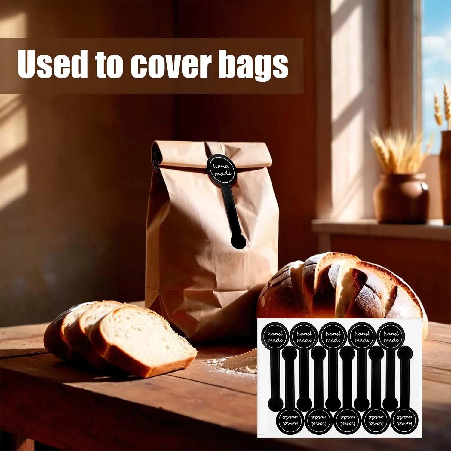 100/200Pcs Black Thank You Long Sealing Sticker for DIY Baking Packaging Gift Sealing Stickers 3X10CM