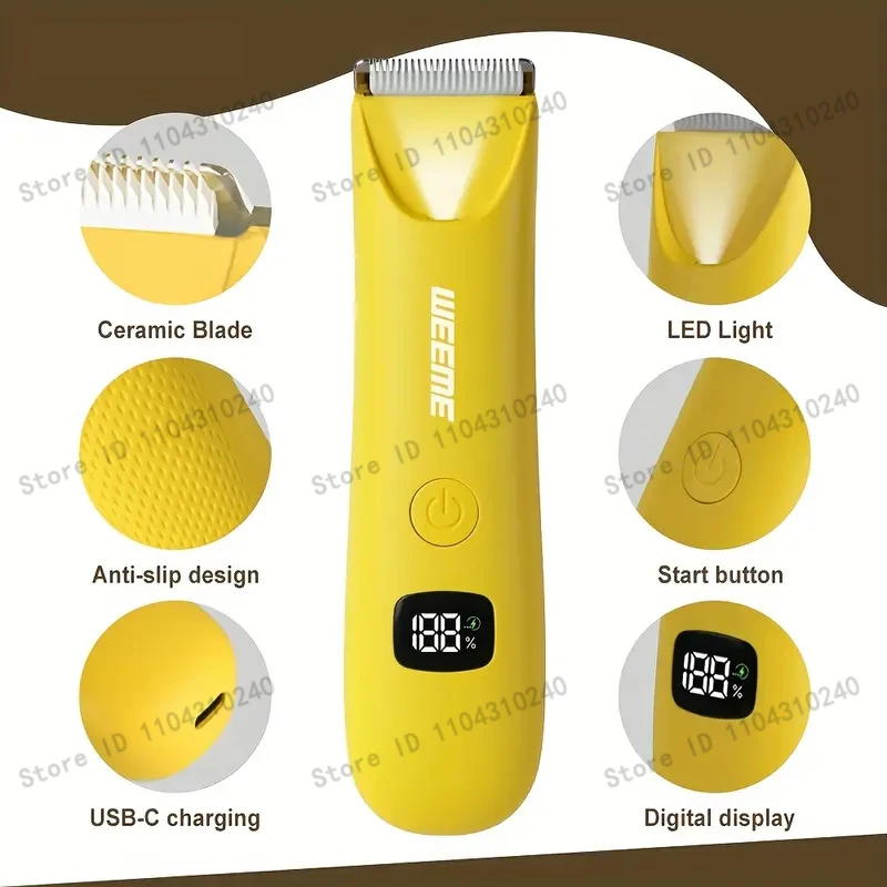 Schmerzfreie Haarentfernung, USB-Aufladung, Lithium-Akku, LCD-Display, Unisex Präzisions-LED-Bikini- und Ganzkörper-Trimmer für Glatte Ergebnisse – Detail 2