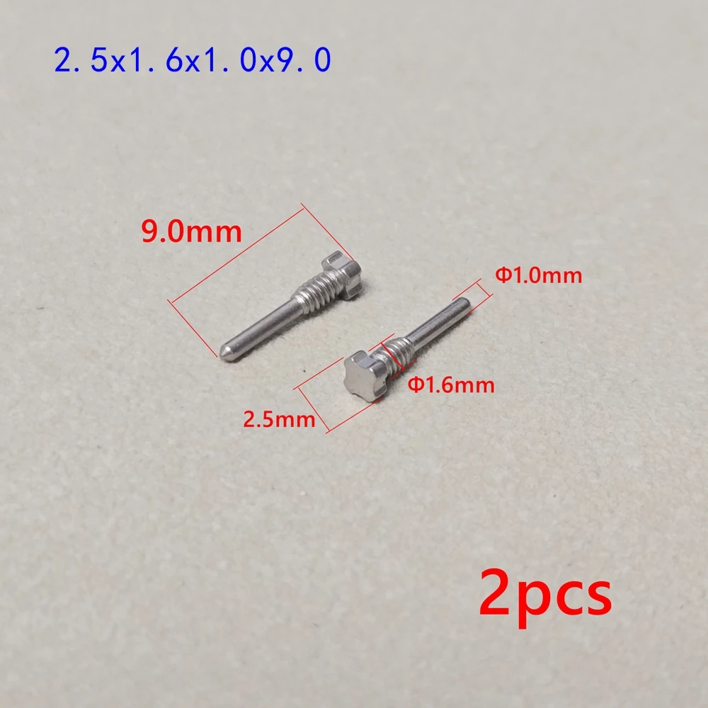 2 шт. Применимо к винтам для ремешка для часов Richard, четырехугольные/четыре звездочки, угольно-серые болты из нержавеющей стали