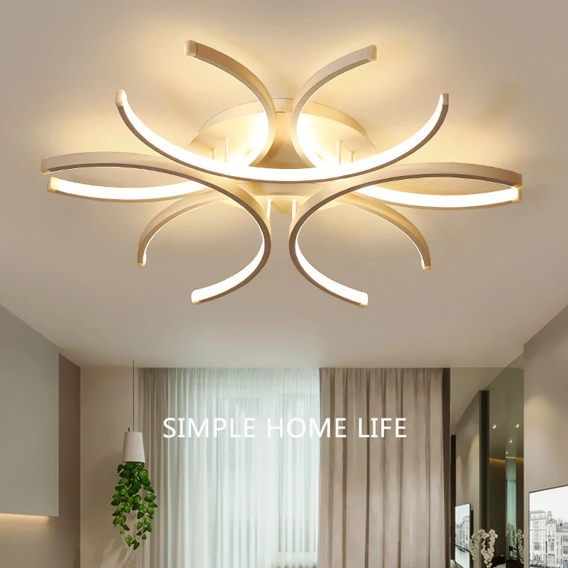 

Led Chandelier Lights White Modern Ceiling Lamp Bedroom Circle Attic Living Dining Room Kitchen Interior Light Fixture