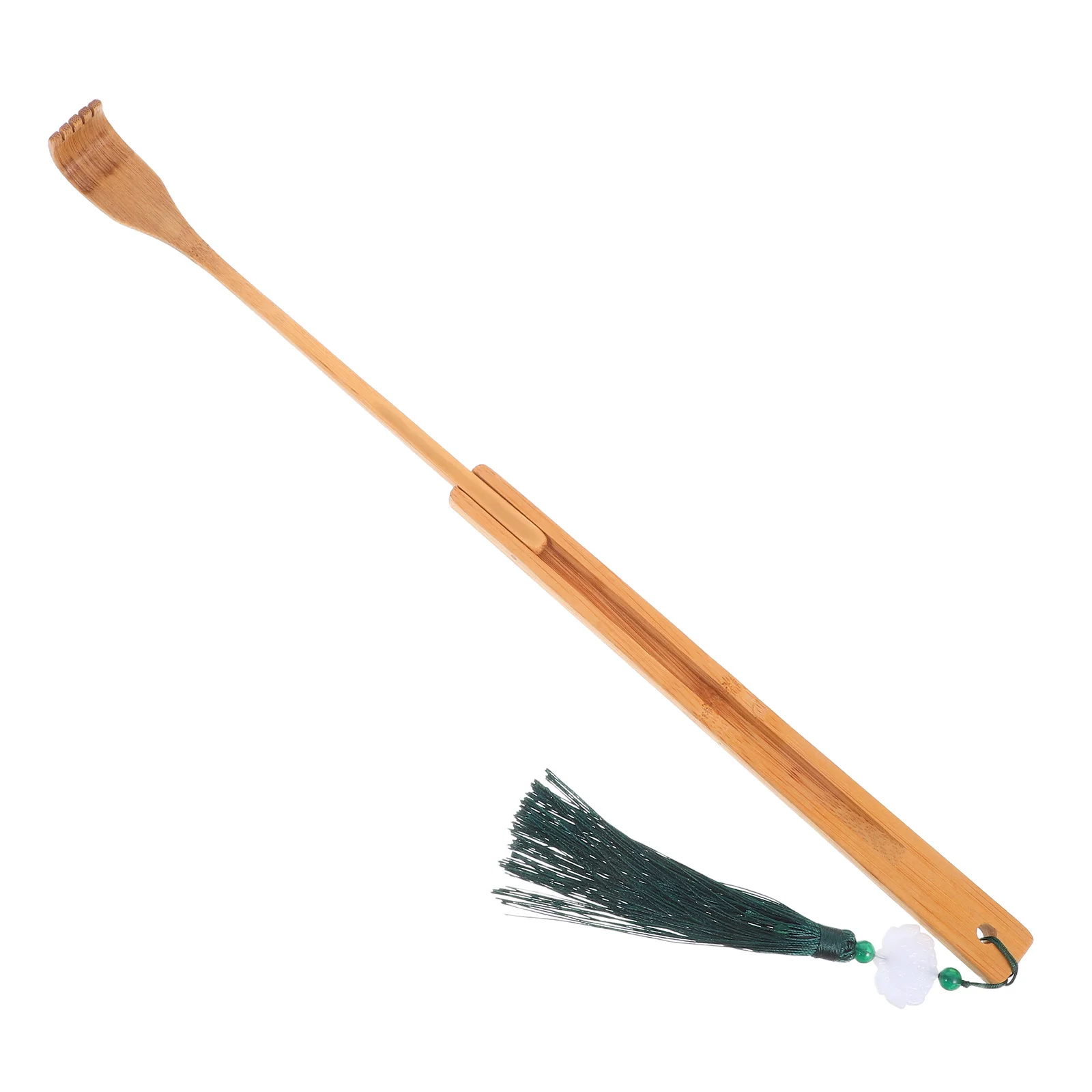 Arranhador traseiro de bambu durável, design dobrável, ergonômico, artesanal, portátil, ferramenta de auto massagem, textura natural, uso em viagens