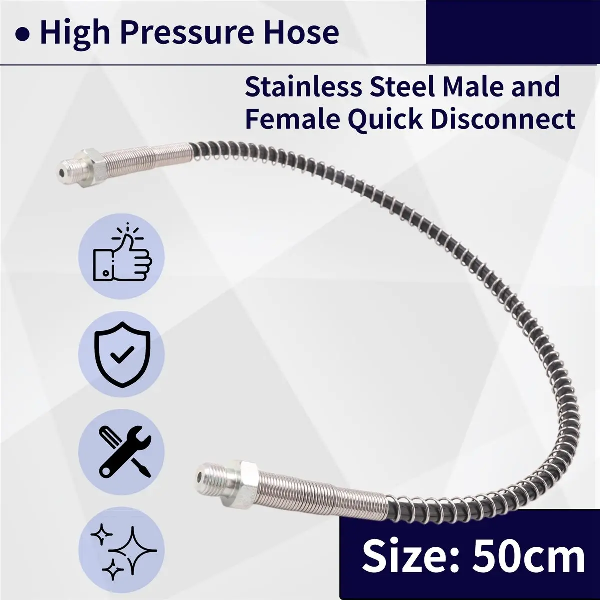 #74P PCP Charging Hose High Pressure Remote Fill Whip Hose Extension,Charging Hose,(Stainless steel)