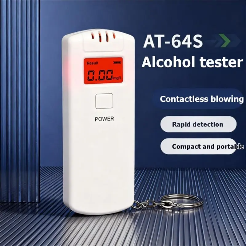 Alcohol Tester AT-64S Mini Personal Breath Analyzer With Digital LCD Display Inhaler Alcoho Meter For Gifts