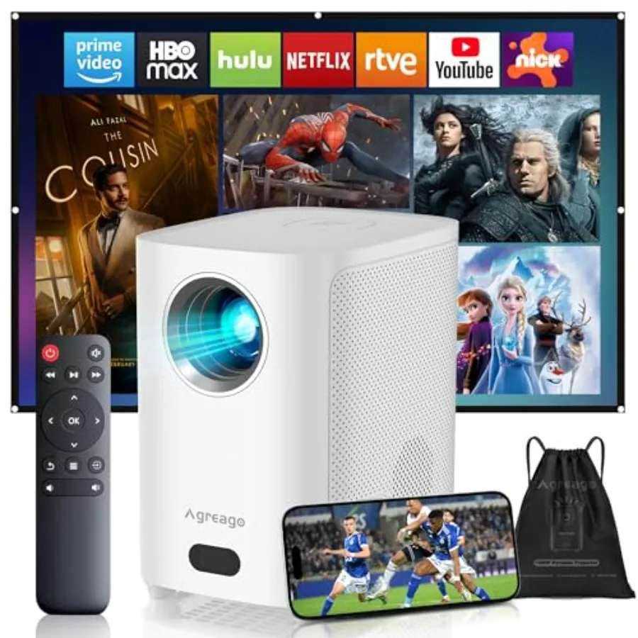 

Уличный кинопроектор с Wi-Fi и Bluetooth, 1080P, 15 000 люмен, поддержка 4K, совместимость с HDMI/USB/iOS/Android/TV Stick