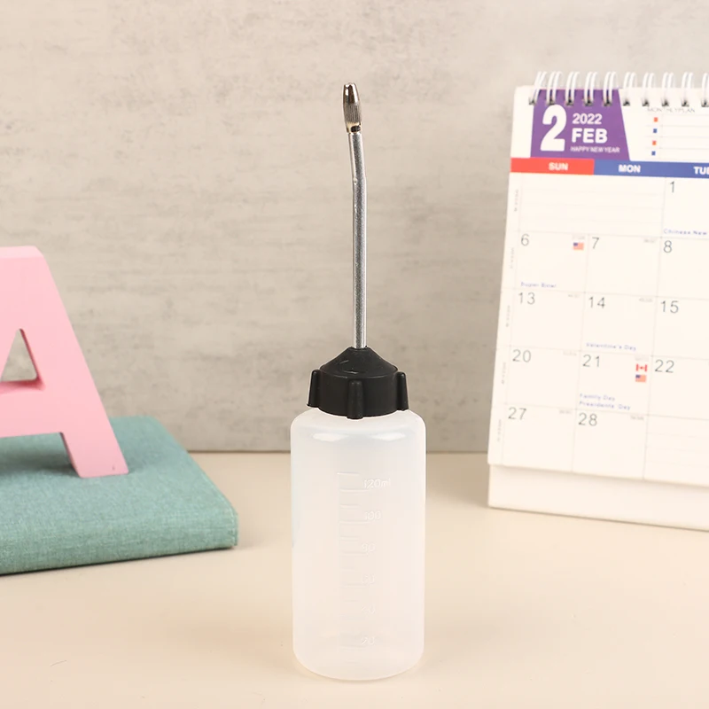 【B】1Pc 120ML Plastic Sewing Machine Oil Bottle With Spray Nozzle Empty Clear White Lubricant Oiler For Home Sewing Machines