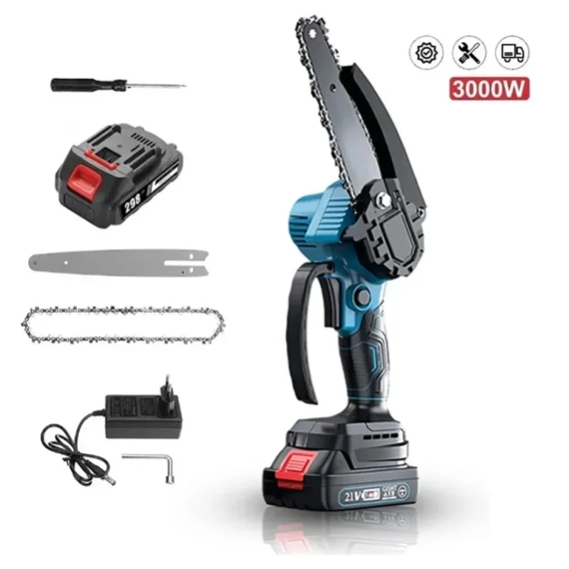 6-Zoll bürstenlose elektrische Kettensäge, kabelloser Holzbearbeitungsschneider, Gartengerät für Makita 18V Akku.