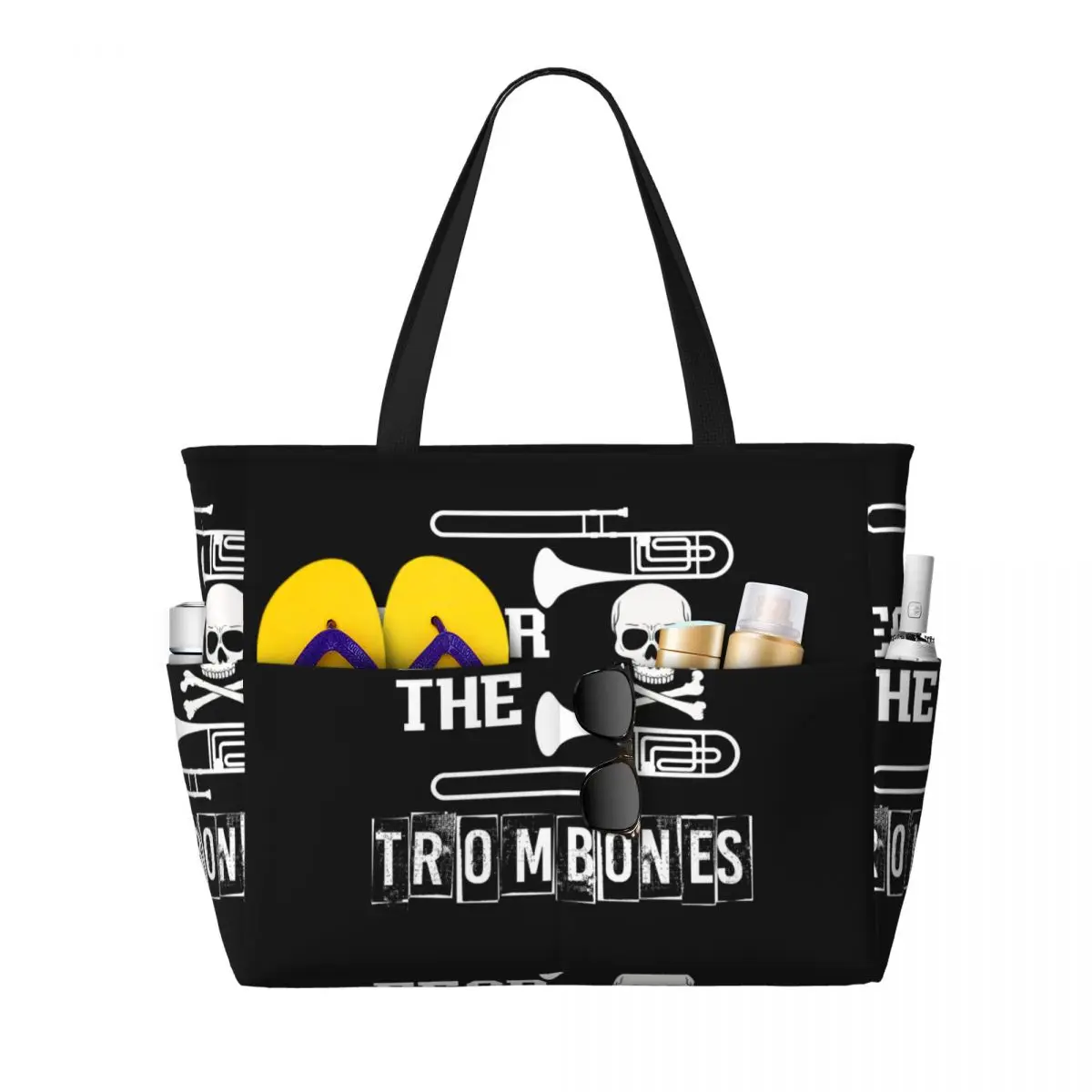 

Fear The Trombones Beach Tote Bag Sport Gym Yoga Duffle Large Tote Bag Women Travel Bag Fitness bag