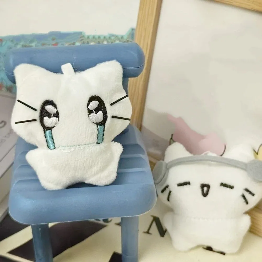Bag Hanging Funny Earphones Cat Pendant Cartoon Bag Hanging Sad Cat Doll Keychain Key Ring Friendship