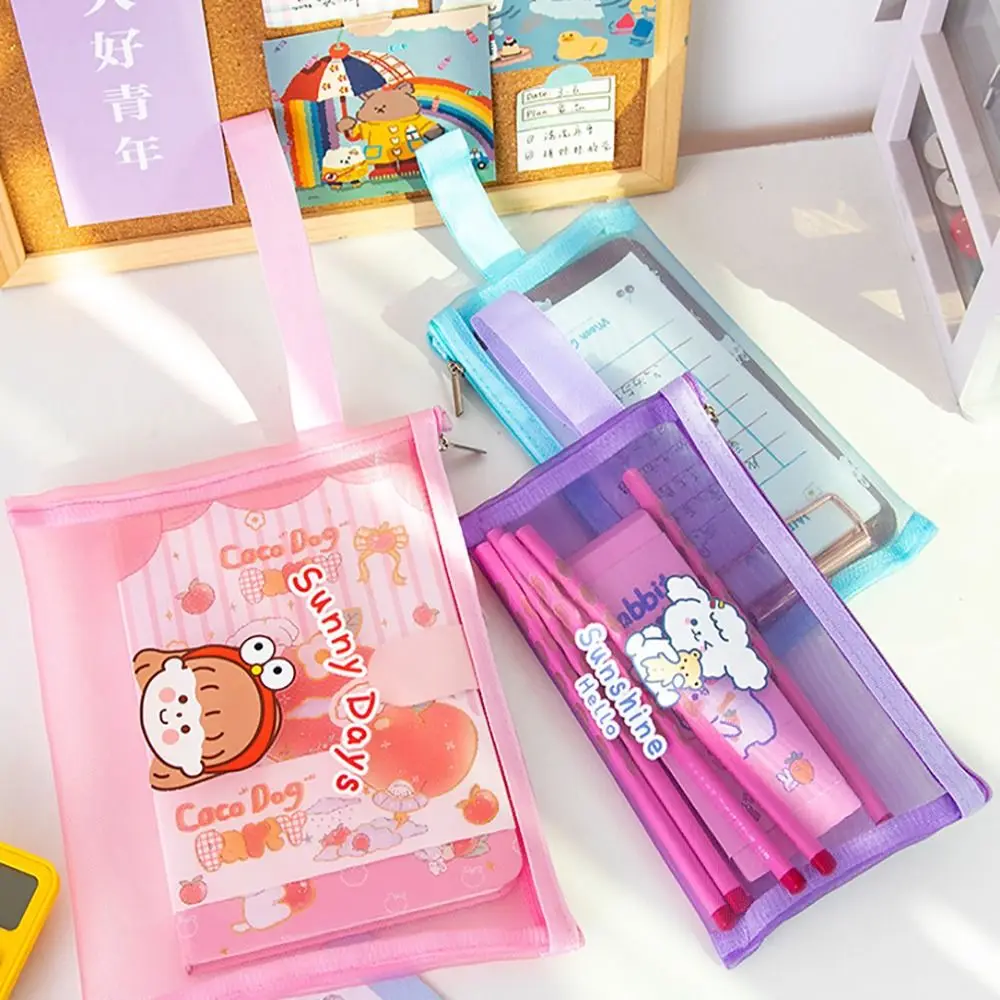 جديد النايلون الكرتون حقيبة التخزين الكرتون زيبر حقيبة مستندات مجلدات الملفات