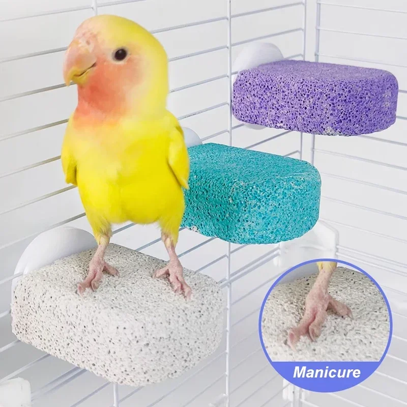 Bird Stand Toy for Parrot Squirrel Hamster Calcium Milk Molar Platform Board Parrot Jumping Platform Grinding Stone Chew Toy