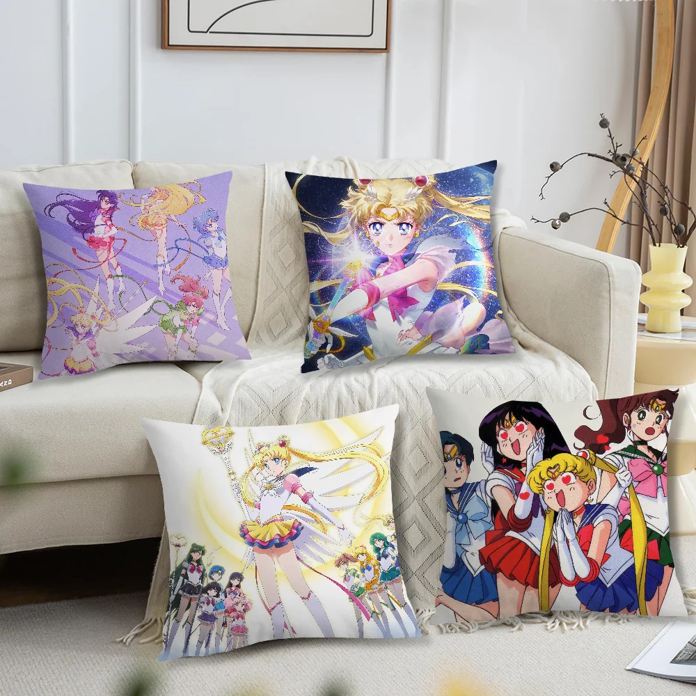 Pillow Case Fan Style Square Home S-Sailor Anime M-Moon Decor Cushion Cover Design Printed