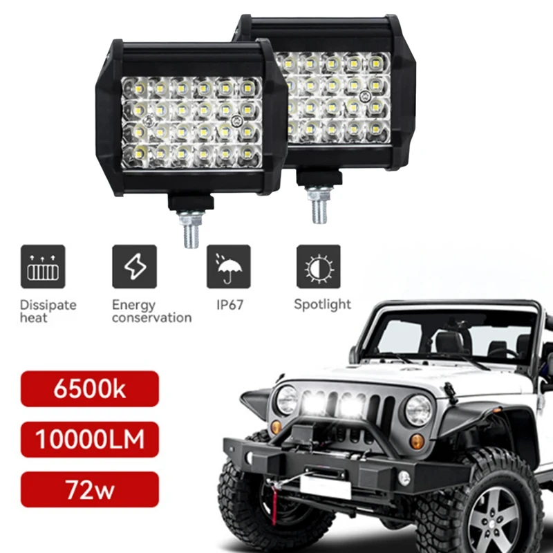 

Car 12V 24V Headlight 72W Light Bar Work Light Spotlight 4Inch LED Light Bar Fog Lamp For Truck Tractor Boat SUV ATV
