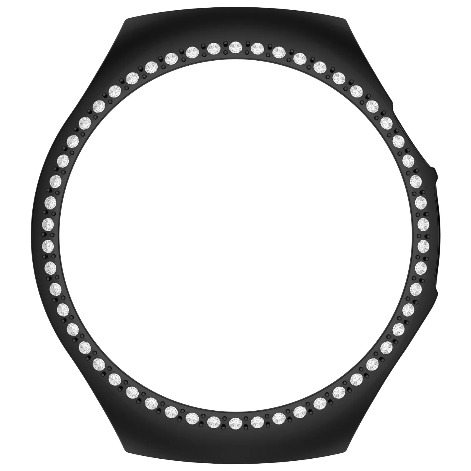 For Huawei Watch 5 42mm Watch Case Rhinestone Decor Hollow Electroplating PC Watch Cover - Black view 5