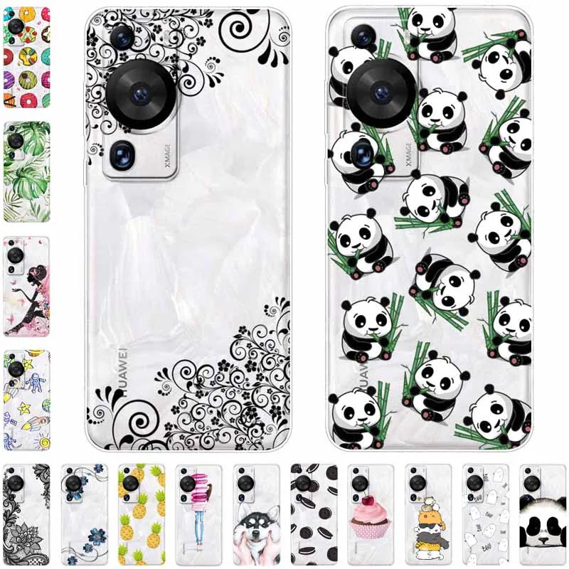 Silicone Clear Cover for Huawei P60 Pro Case Soft Thin Cute TPU Transparent Cases for Huawei P60 Cover P 60 P60Pro Bumper Dog