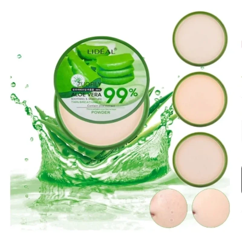 New Foundation Makeup Aloe Vera Softening Powder Waterproof Moisturizing Concealer Foundation Make Up Face Contour Powder Brush