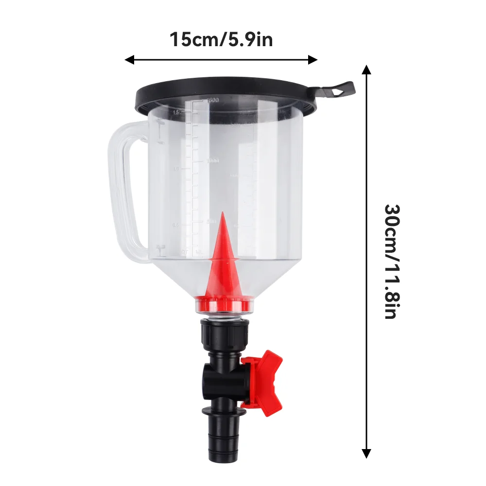 19-IN-1 Spill-Proof Engine Oil Funnel Kit, 1.5L Automotive Oil Funnel Set, with Interface & Elbow Fitting, Arrow Screen Magnetic