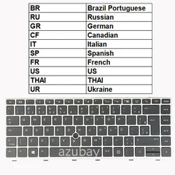 Keyboard For HP Elitebook 840 846 G5, 840 846 G6, 745 G5 G6, Brazilian Portuguese German Italian Spanish French THAI Ukraine