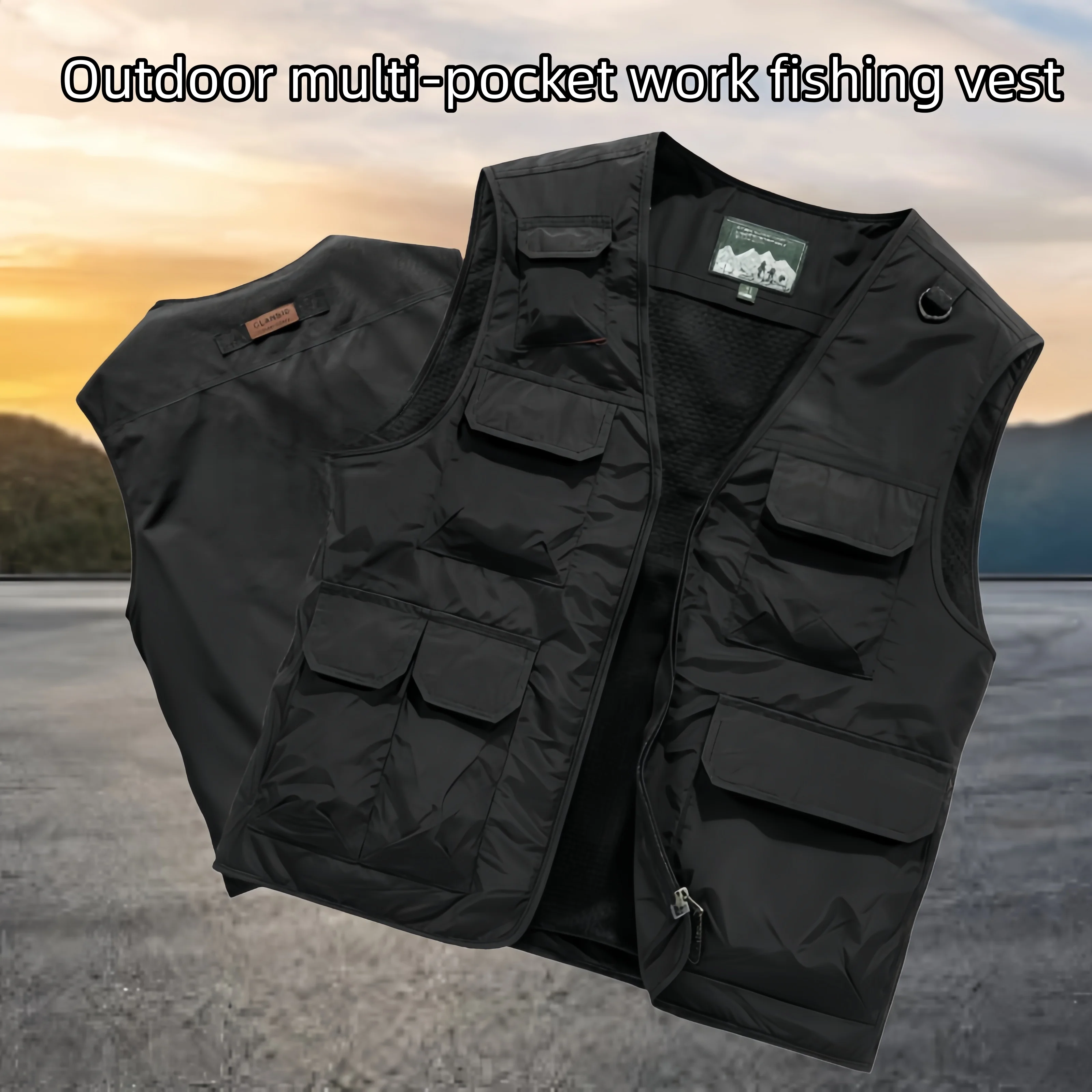 Men's 2026 Sleeveless Outdoor Hunting Vest Motorcyclist Jacket Mountaineering Camping Fashion Workwear