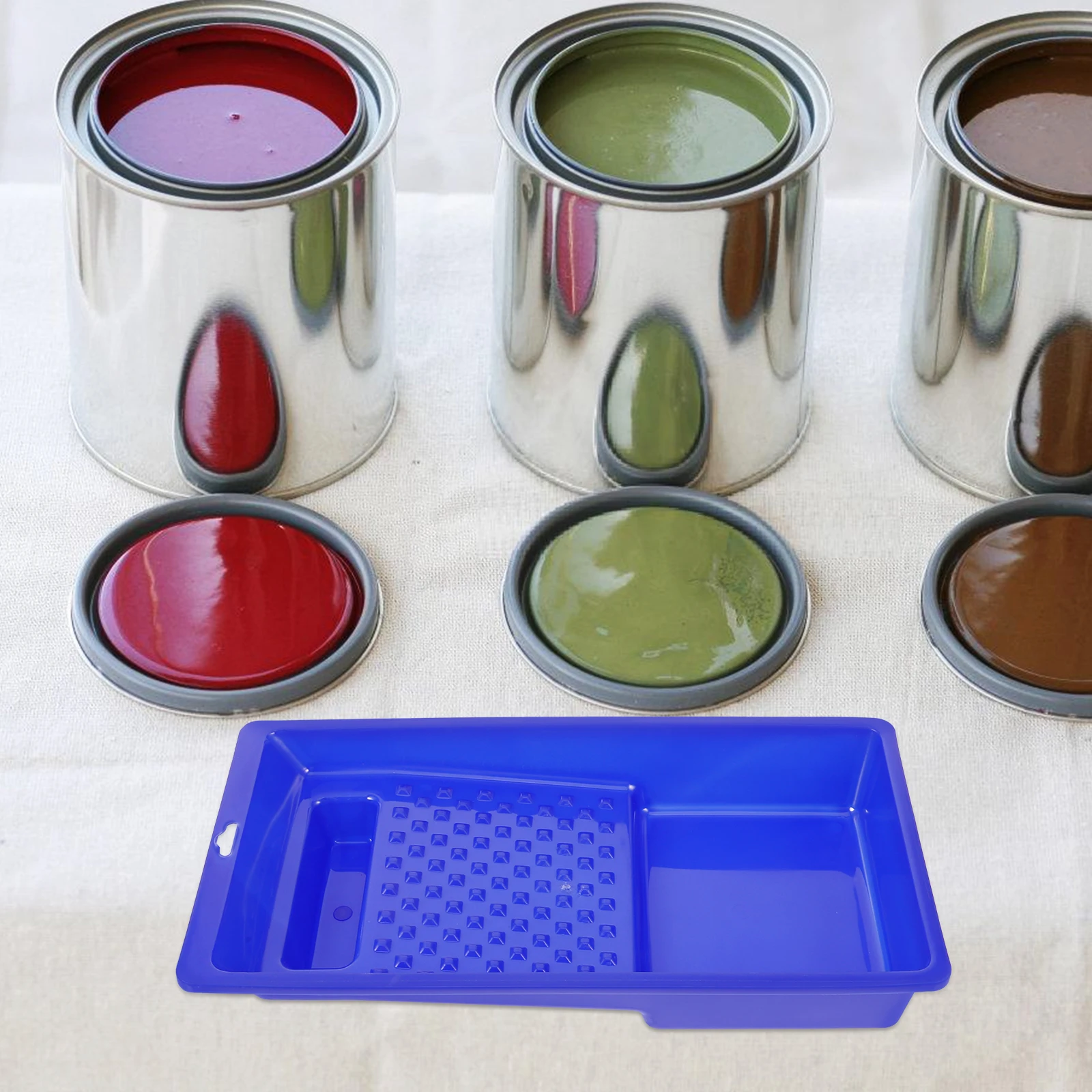 

Plastic Paint Trays Roller Tray Coating Container Tool 4 Inch Blue Drip Proof Easy Cleaning Various Paints Practical Painting