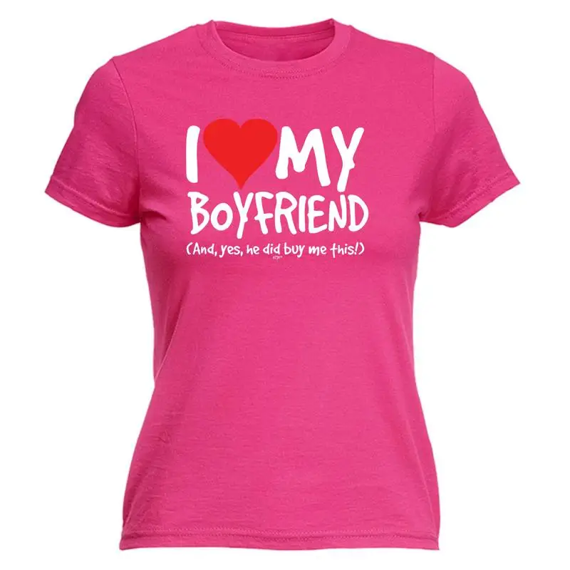 

Женская футболка Love My Boyfriend And Yes, забавный подарок на новинку