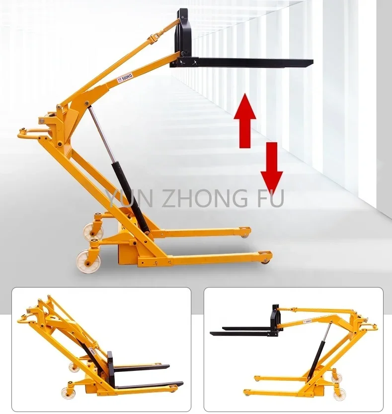 Mini przenośny elektryczny podnośnik przegubowy z akumulatorem 24 V 500 kg wózek załadunkowy wózek widłowy elektryczny