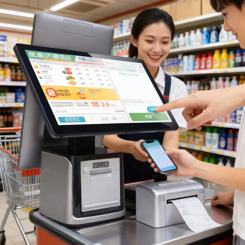 2026 15.6 Inch LCD LED Capacitive Touch Screen  Plastic Stand 1920x1080 Resolution 8GB RAM 256GB Storage Cash Register PO