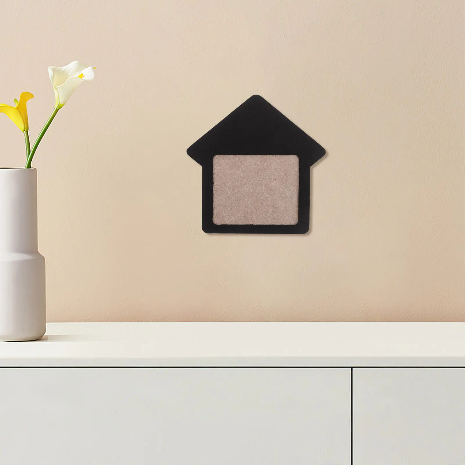 3D House-Shaped Bulletin Board – Black Polyester Framed Wall Display Board for Office, Home & School Decor