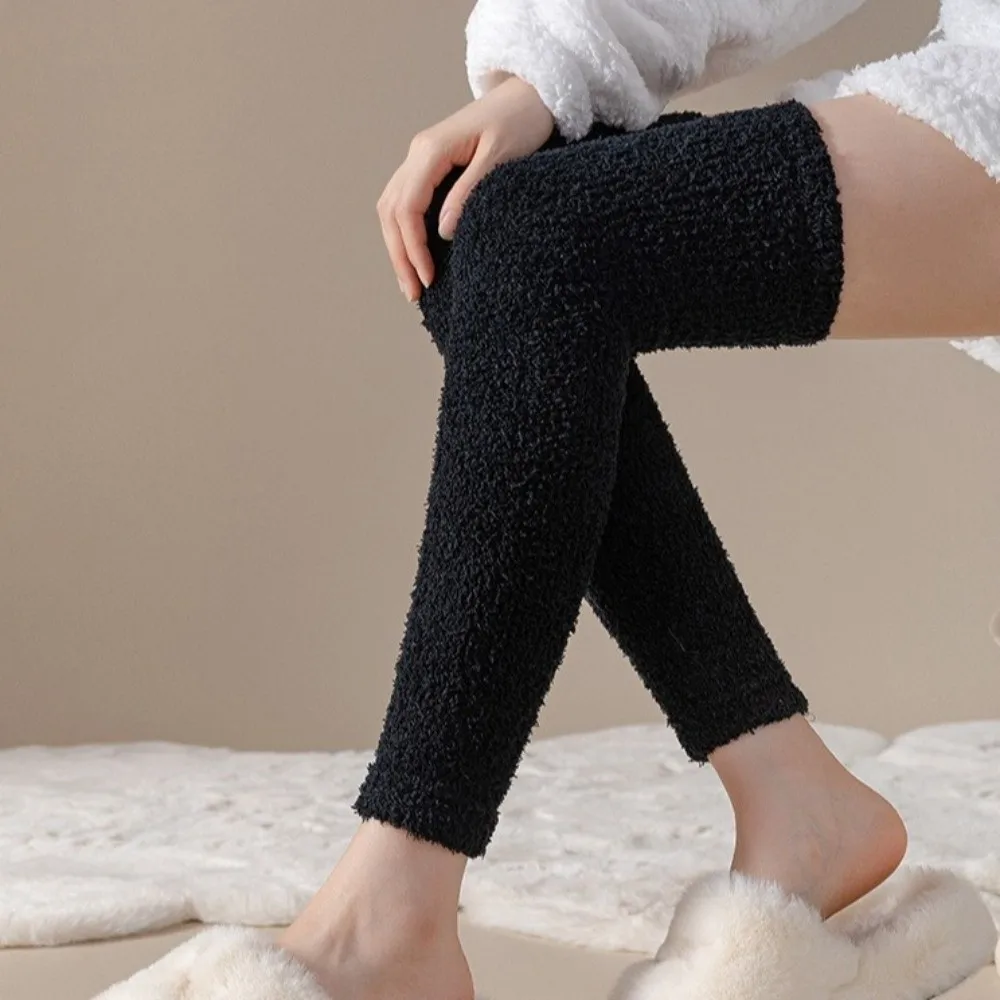 New Thick Long Tube Socks Coral Fleece Warm Knee Sleeves Comfortable Over Knee Knee Protector Women
